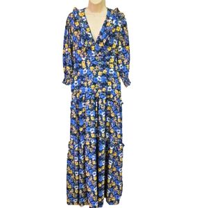 Floral Blue Maxi Dress